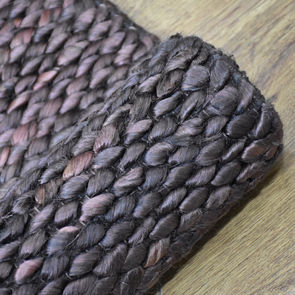 HAND WOVEN JUTE ECO-FRIENDLY AREA RUGS , brownish charcoal,Outdoor Indoor, [Rectangle] 8'x10'
