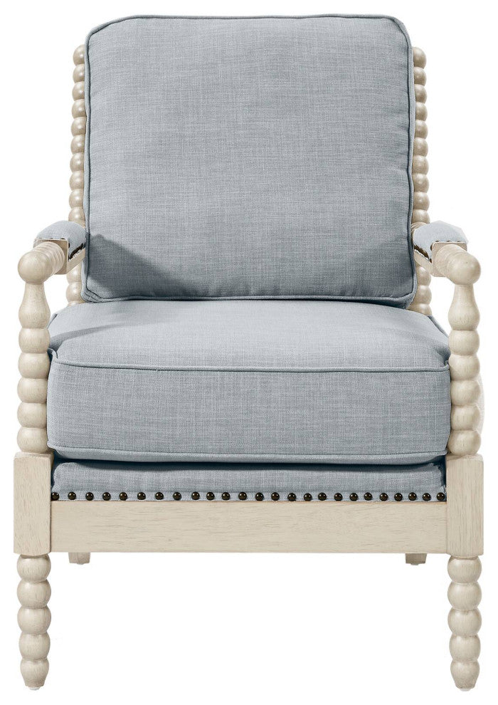 Madison Park Donohue Accent Arm Chair, Light Blue/Antique Cream