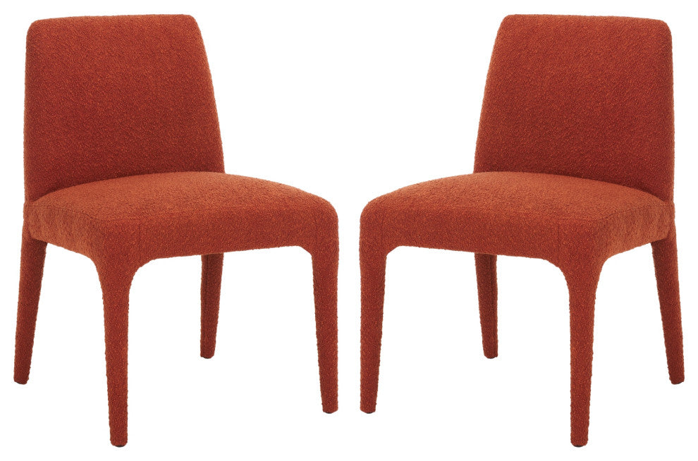 Safavieh Couture Derrick Boucle Dining Chair, Rusty Orange