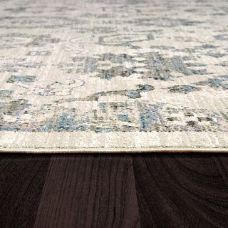 Dynamic Rugs Refine Shrink Poly Area Rug, Cream Gray Blue, 9'x12'