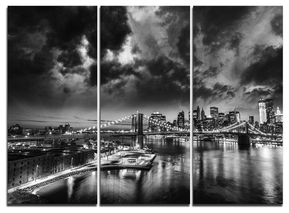 "Amazing Night in New York City" Metal Wall Art, 3 Panels, 36"x28"