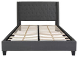 Riverdale Queen Size Tufted Platform Bed, Dark Gray
