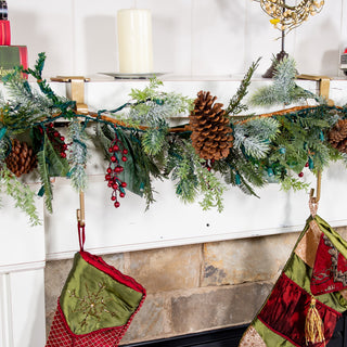 Garland and Christmas Stocking Holder, Gold, 3 Pack