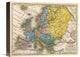 "Map of Europe, 1839" Canvas Giclee by Samuel Augustus Mitchell, 16"x12"