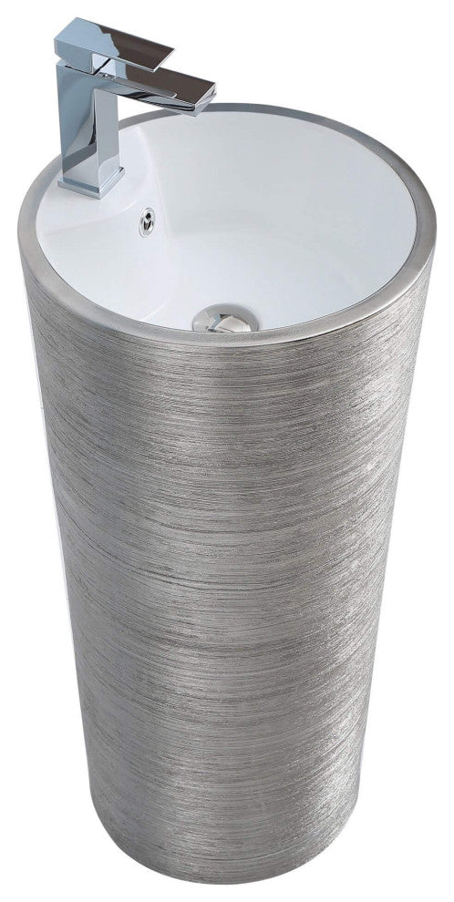 Fine Fixtures Vannes Pedestal 16"x16", Brushed Silver