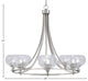Paramount 8-Light Chandelier, Brushed Nickel, 7" Clear Bubble Glass