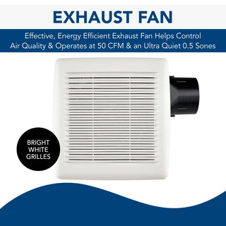 AE110 Invent FlexENERGY STAR Qualified Single-Speed Ventilation Fan, 50 Cfm