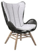 Benzara BM245723 Indoor Outdoor Lounge Chair Intricate Rope Woven Wingback, Gray