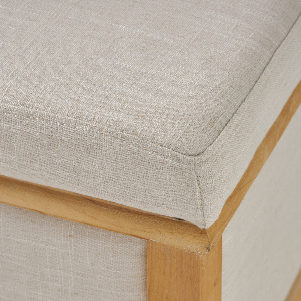 GDF Studio Lombardi Fabric Storage Ottoman