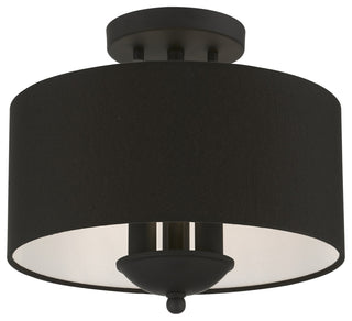 Livex Lighting 3 Light Black Semi-Flush Mount