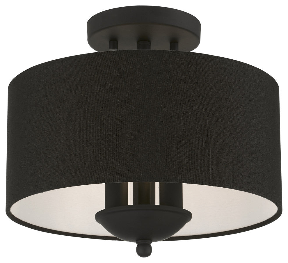 Livex Lighting 3 Light Black Semi-Flush Mount