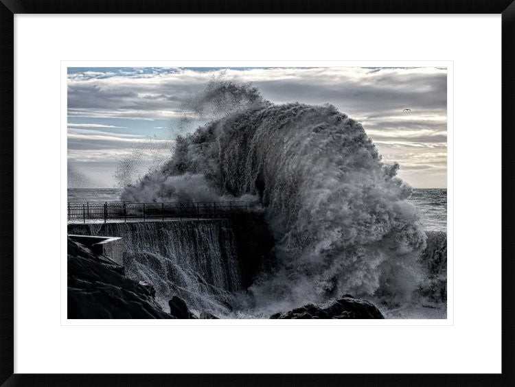 "Danger Pier" Framed Digital Print by Roberto Zanleone, 30x22"