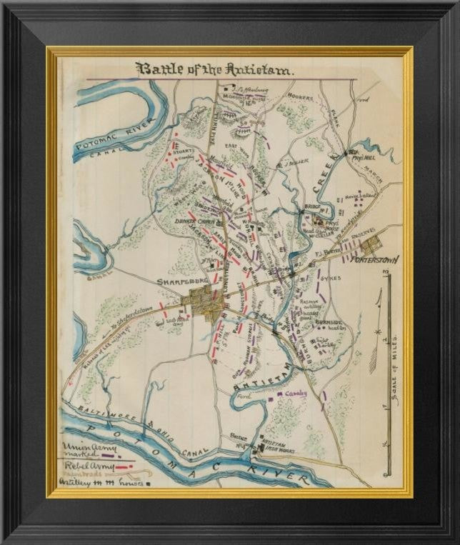"Battle of Antietam or Sharpsburg #1" Framed Canvas Giclee by Unknown, 17x20"