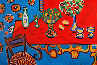 "Red Table" Print on Canvas by Wayne Ensrud