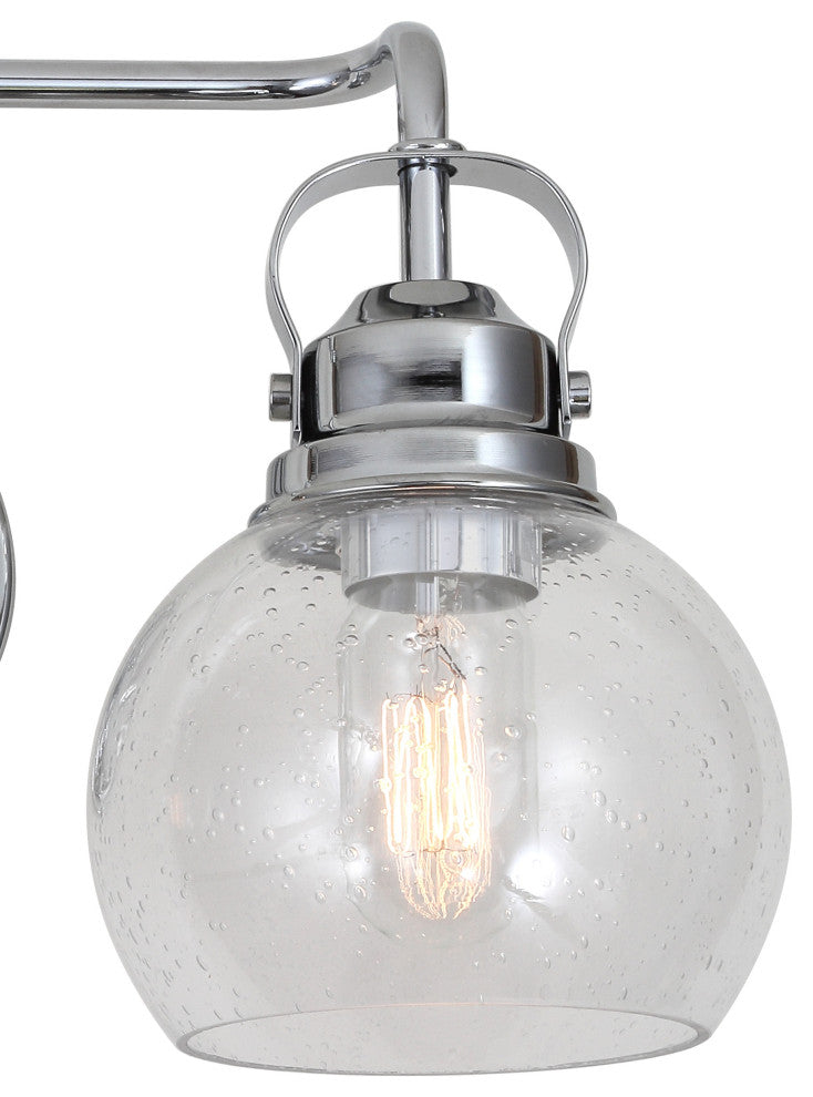 Shirley Metal, Bubbled Glass Vanity Light, Chrome, 2-Light