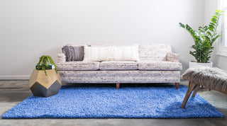 Unique Loom Periwinkle Blue Solid Shag 2'x3' Area Rug