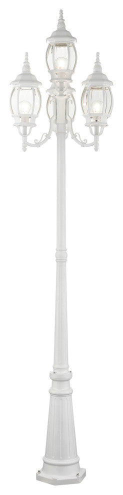 Textured White Traditional, Colonial, French Historical, Outdoor Post Light