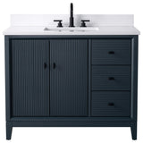 Vanity Art Bathroom Vanity with Engineered Marble Top and Sink, Walnut, 60", Matte Black
