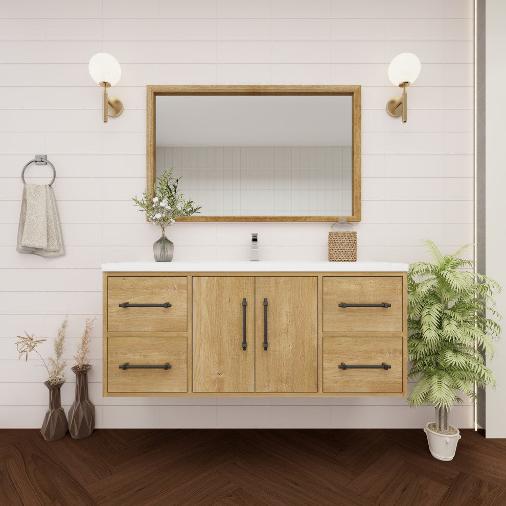 Victoria 48" Solid Wood Bath Vanity, Oak