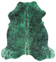 Green Metallic Cowhide Rug 6' 2" X 5' 10" C2141