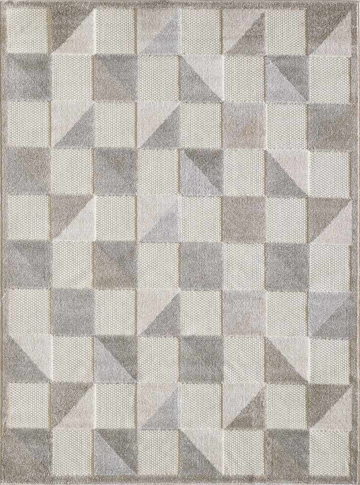 Calla Scope Indoor/Outdoor Rug, Grey, 6'7 X 9'