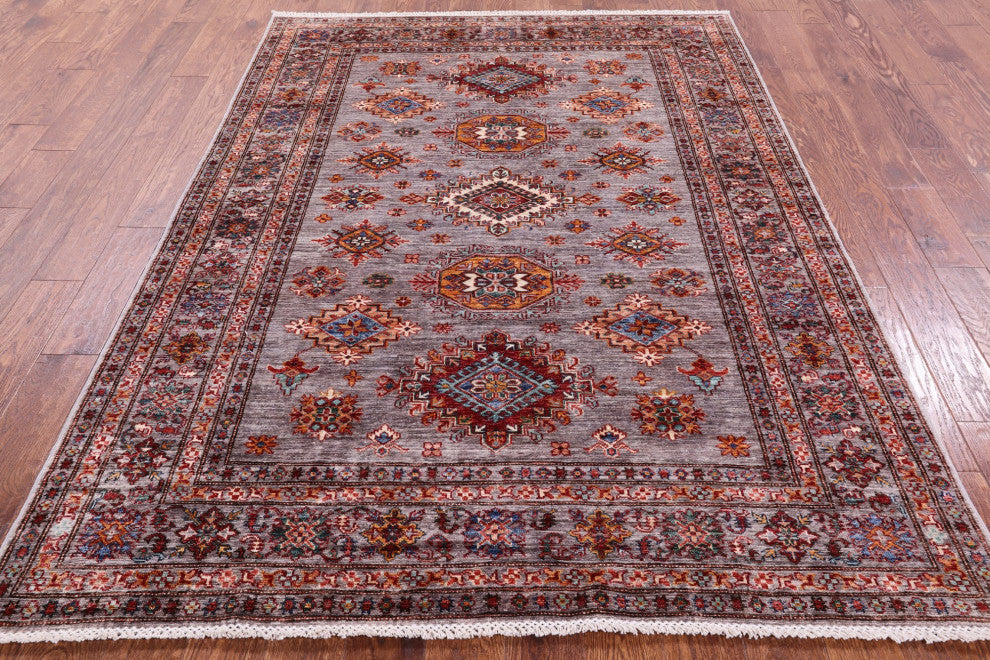 Super Kazak Hand Knotted Wool Rug 5' 8" X 7' 10" Q10256