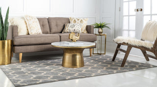 Rug Unique Loom Trellis Light Gray Rectangular 5' 0 x 8' 0