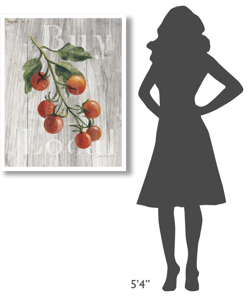 "Market Vegetables IV on Wood" Digital Paper Print by Silvia Vassileva, 30"x37"