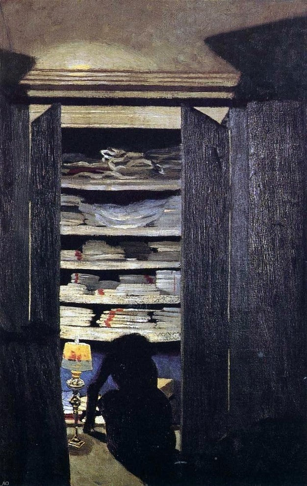 Felix Vallotton Woman Searching through a Cupboard Gallery Wrapped Canvas Print