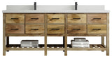 Parker Mango 84" Double Sink Bath Vanity in Natural  2" White Quartz