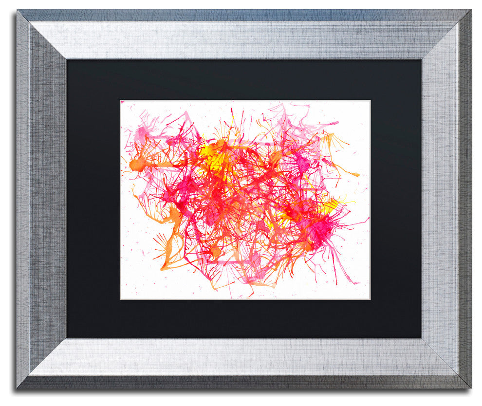 Hello Angel ''Splatters 2'' Art, Silver Frame, Black Mat, 14x11