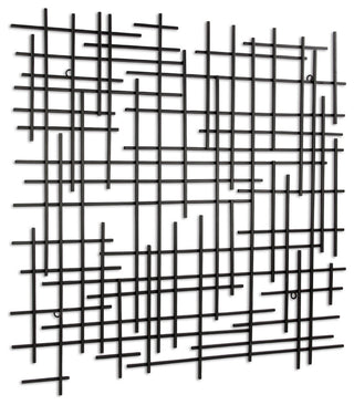 Iquara Small Black Square Metal Wall Art