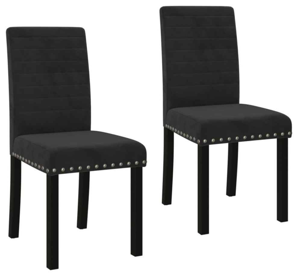 vidaXL Dining Chairs 2 pcs Black Velvet