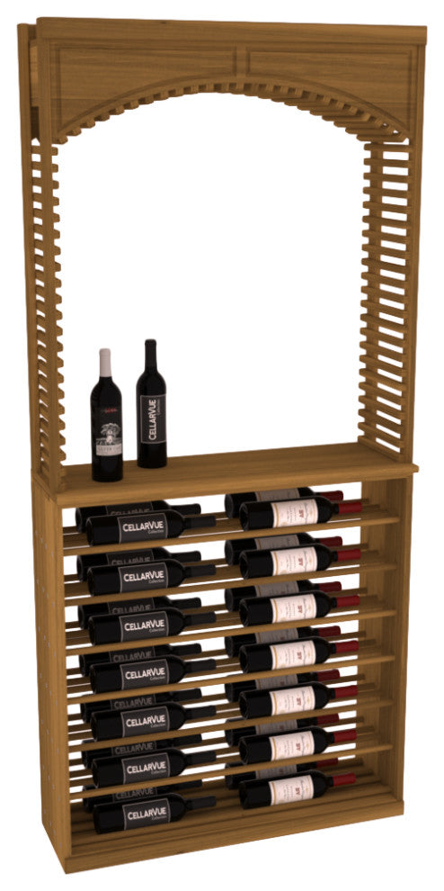 CellarVue Redwood Horizontal Wine Rack Combo, Oak Stain