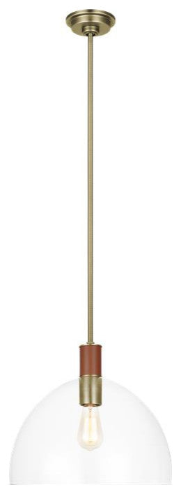 Generation Lighting, LP1061TWBCG, Large Pendant, Time Worn Brass