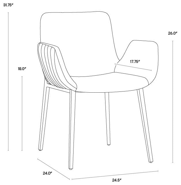 Lucano Dining Armchair, Bravo Black