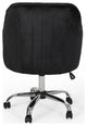 Cassandra Velvet Home Office Chair With Swivel Base, Black, Silver Finish