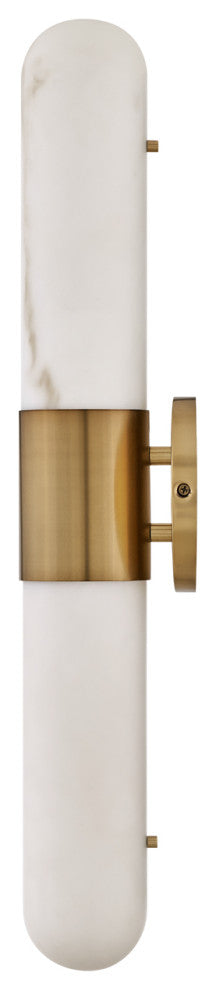 Hinkley Ibiza 24" Lg LED Bath Vanity Light, Heritage Brass + Faux Alabaster