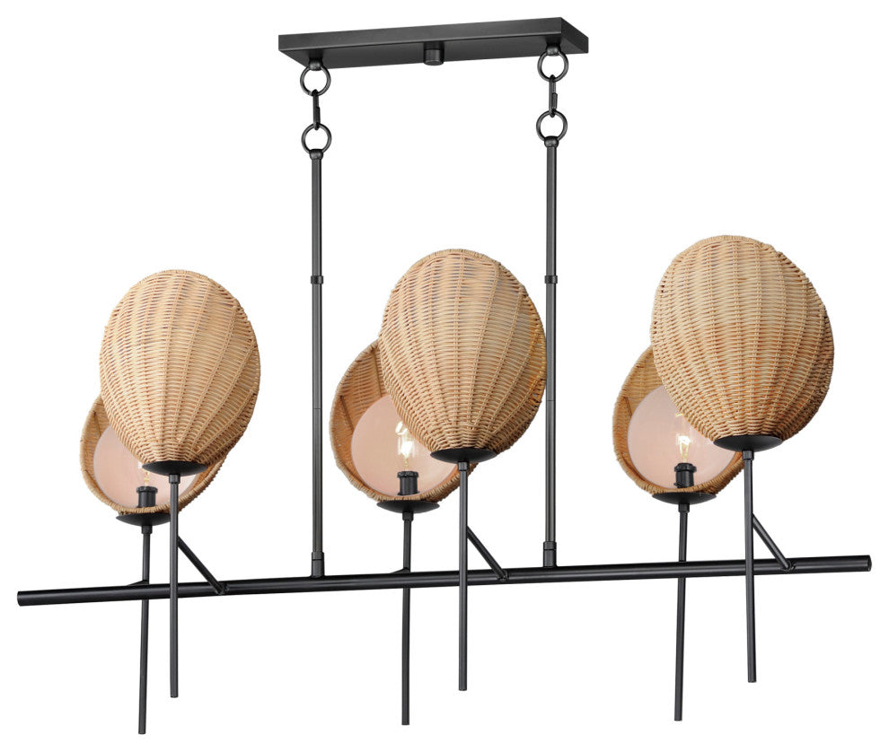 Maxim 12607 Maldives 6 Light 43"W Linear Chandelier - Black