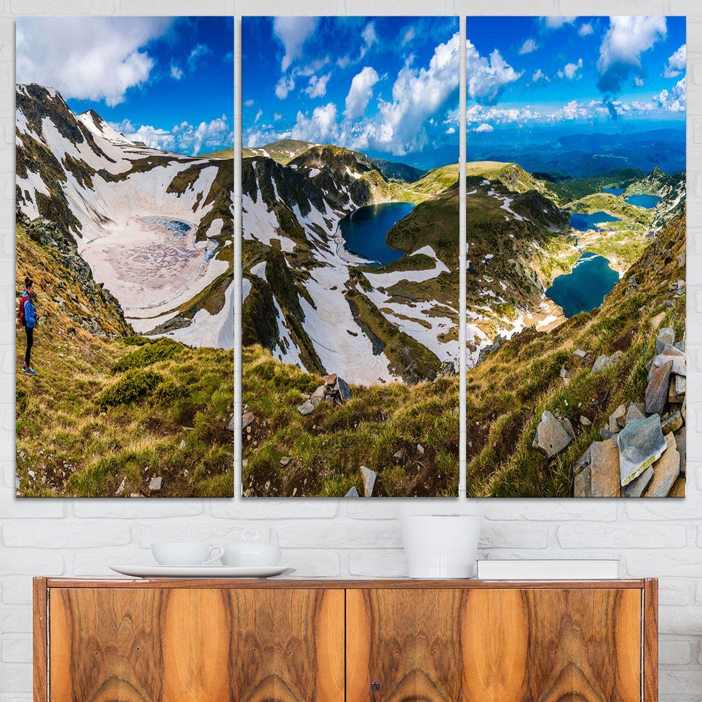 "Clouds Over Seven Rila Lakes" Metal Wall Art, 3 Panels, 36"x28"