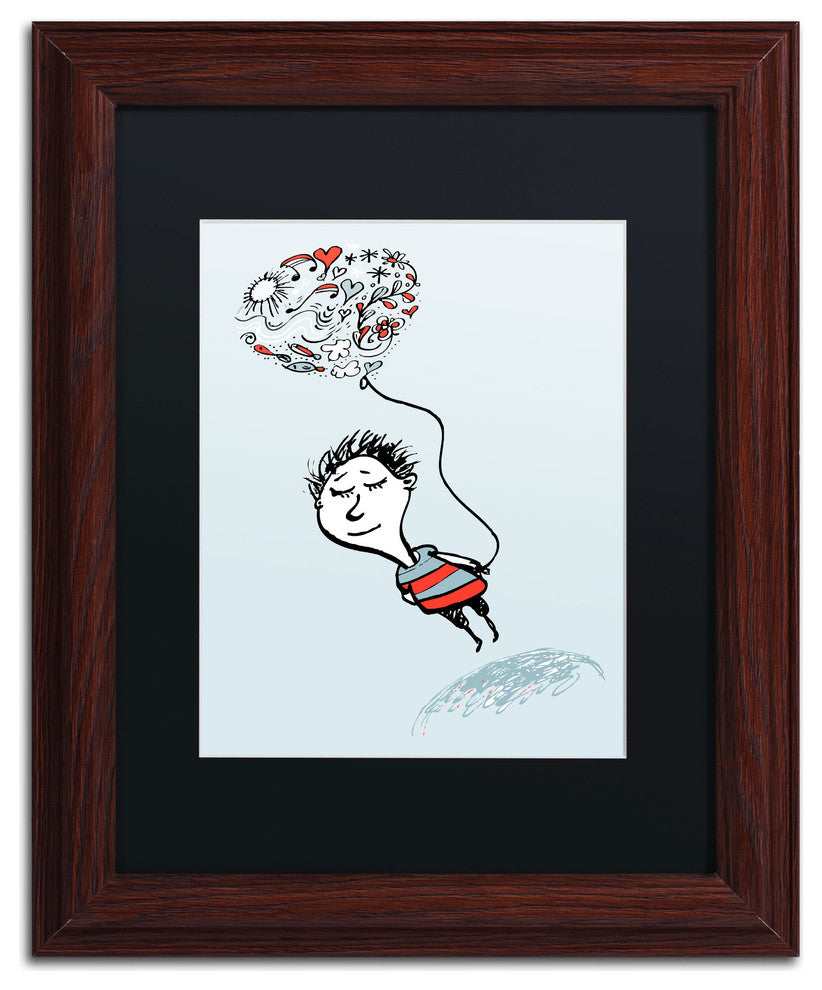 'Love Balloon' Matted Framed Canvas Art by Carla Martell