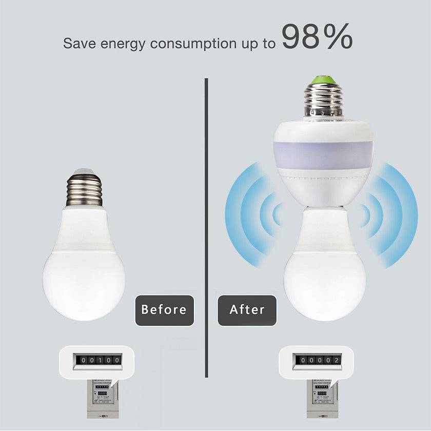 Invisible Motion Retrofit Compact LED Bulb or Light Fixture Add-On SMART Sockets, Ee101wls-1