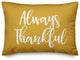 Always Thankful Lumbar Pillow, Mustard, 14"x20"