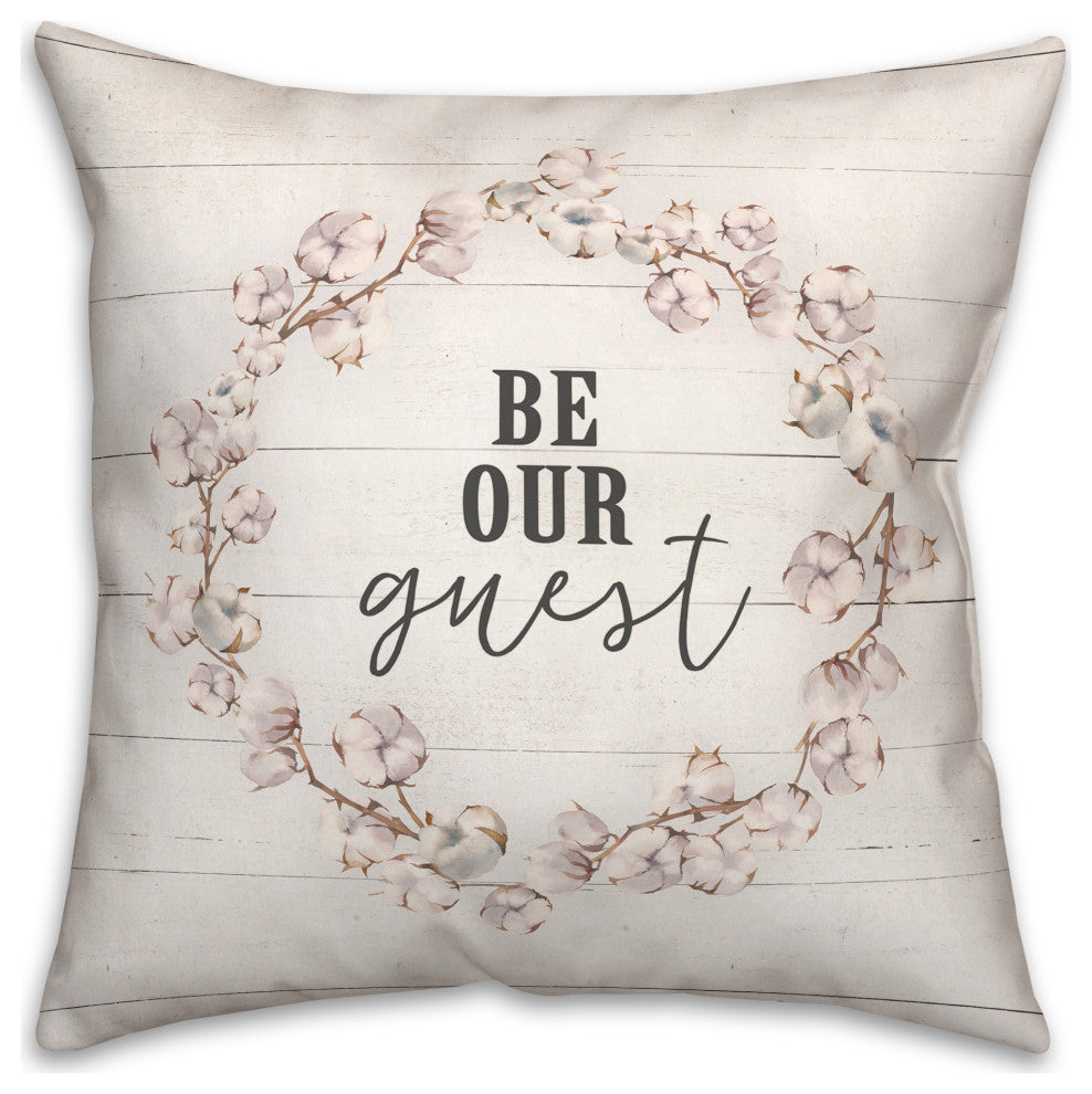Be Our Guest Cotton Wreath 18x18 Spun Poly Pillow