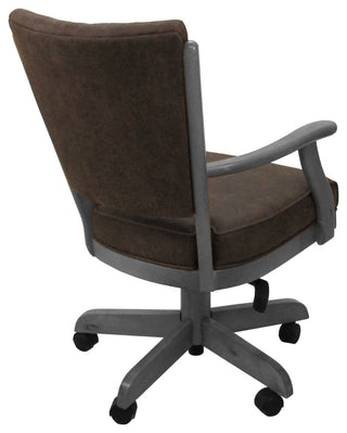 Classic Caster Swivel Dining Chair on Wheels, Solid Wood, Northwest Whiskey - Grey