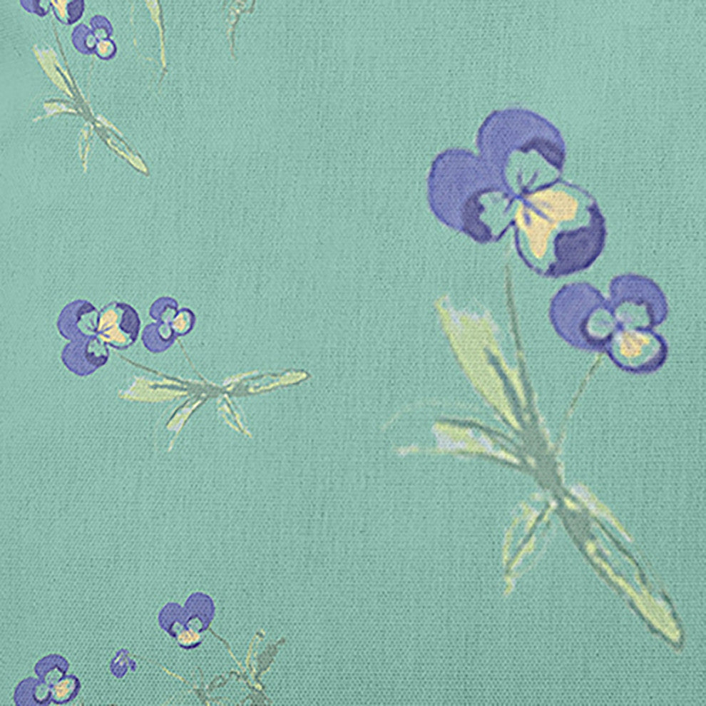 Violets Scattered Decorative Throw Pillow, Spring Green, 16"x16"