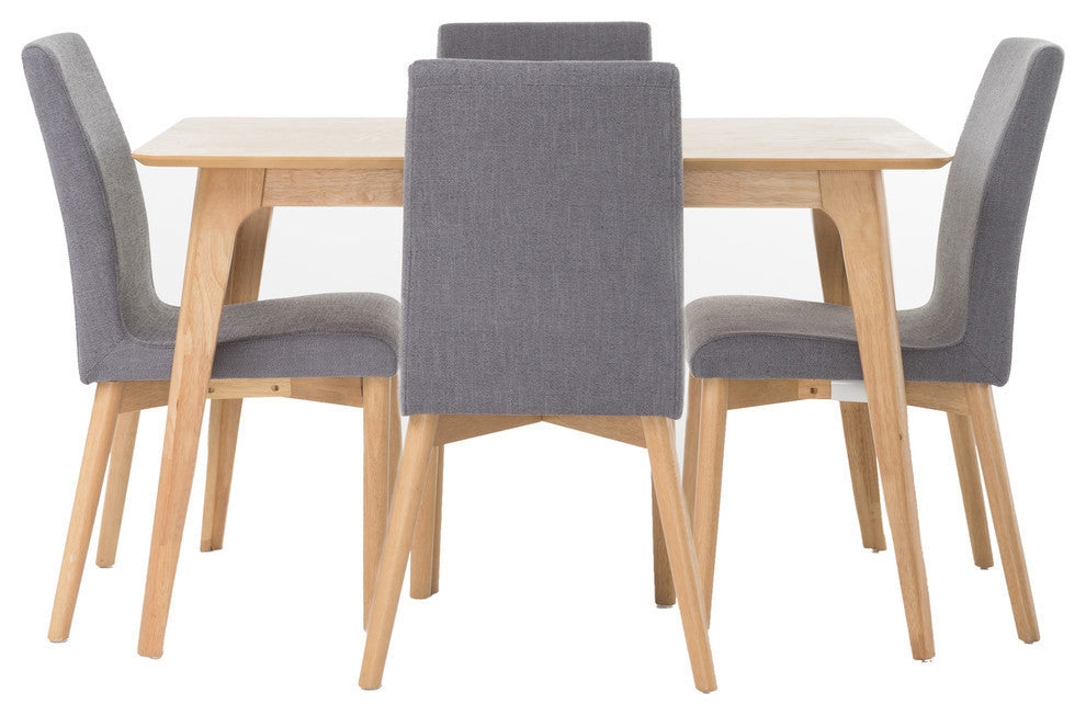 GDF Studio Katherine Mid-Century Modern 5 Piece Dining Set, Dark Gray and Natural Oak