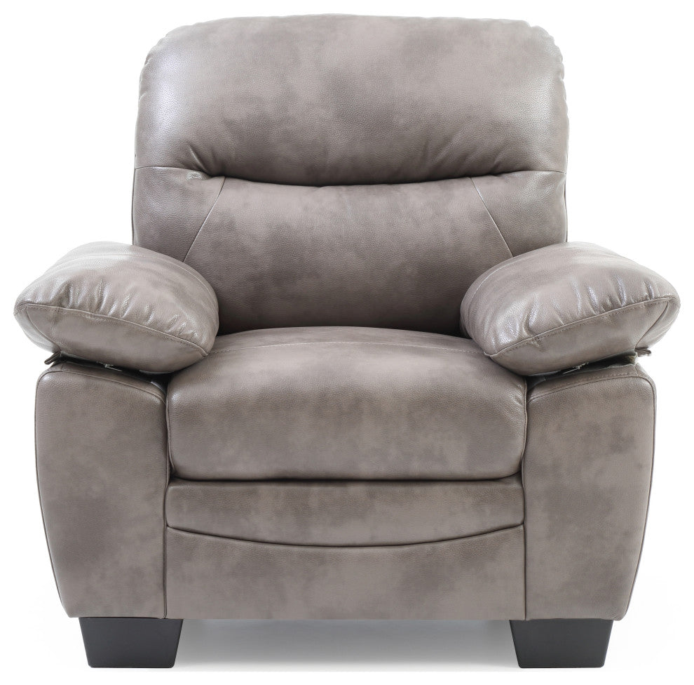 Rolando Faux Leather Chair, Gray