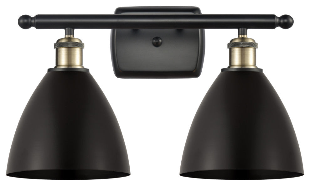 Ballston Dome Bath Vanity Light, Black Antique Brass, Matte Black