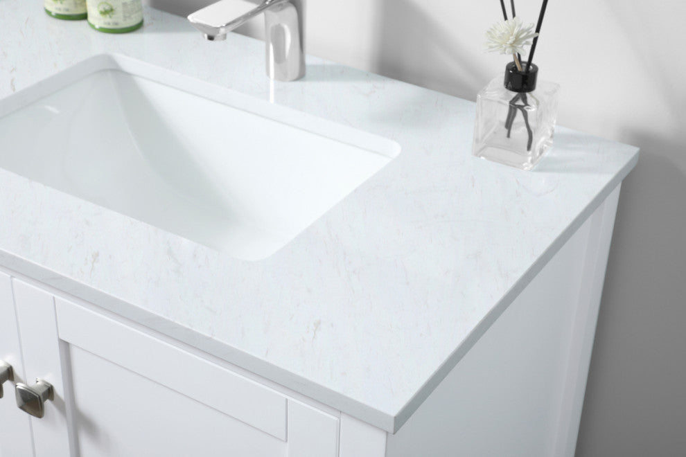 30" SIngle Bathroom Vanity, White